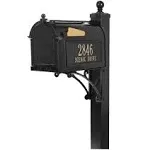 Whitehall™ Personalized Whitehall Capitol Mailbox with Side Address Plaques and Post Package (4 Colors Available)