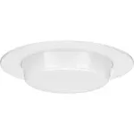 6" Inch Drop Opal Milky Glass Lens Trim with 8" Inch Plastic Ring, Waterproof Shower Light Cover, UL Listed for Wet Locations, Great for Balconies, Patios, Kitchens, Laundry Rooms and Bathrooms