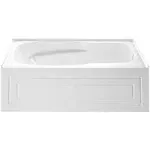 Aqua Eden VTAP6031L21C 60-Inch Anti-Skid Acrylic 3-Wall Alcove Tub with Left Hand Drain Hole, White