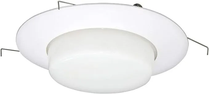 6" Inch Drop Opal Milky Glass Lens Trim with 8" Inch Plastic Ring, Waterproof Shower Light Cover, UL Listed for Wet Locations, Great for Balconies, Patios, Kitchens, Laundry Rooms and Bathrooms