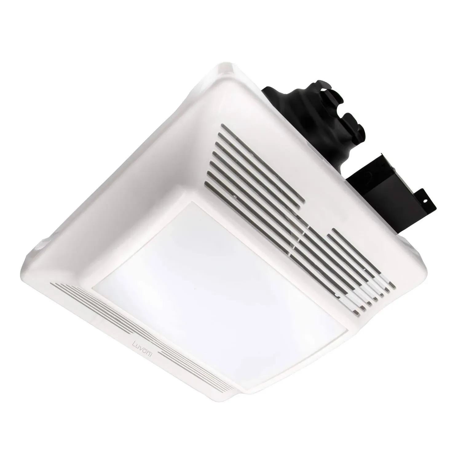 Maxxima Luvoni 90 CFM Bathroom Exhaust and Ventilation Fan with Light, 1 Sone Quiet Noise Free Operation, Ceiling Mounted Ventilator with Built-in LED Light and White Grill