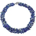 Big Chunky Purple Amethyst Pink Quartz Black Onyx Blue Lapis Green Pink Quartz Blue Red Turquoise Gemstone Chips Cluster Multi Strand Statement Bib Collar Necklace for Women