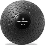 Philosophy Gym Slam Ball, 25 lb - Weighted Fitness Medicine Ball with Easy Grip Tread