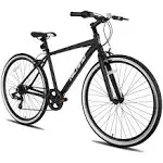 Hiland Hybrid Bike, Shimano Drivetrain 7 Speeds, 700c Wheels for Men Women Ladies Commuter Bike City Bike