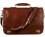 Time Resistance Italian Brown Laptop Briefcase Bag