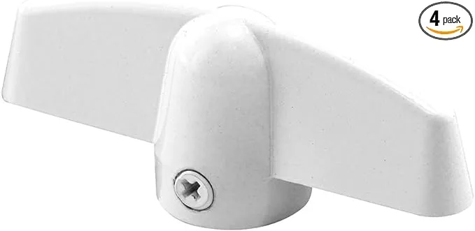 Prime-Line H 4279 Casement Operator Tee Handle, White, 11/32 in. Bore, Fits Truth (4 Pack)