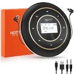 HOTT C105 Portable CD Player Bluetooth and FM Transmitter Rechargeable Compact CD Player with Touch Buttons Backlit Display Black