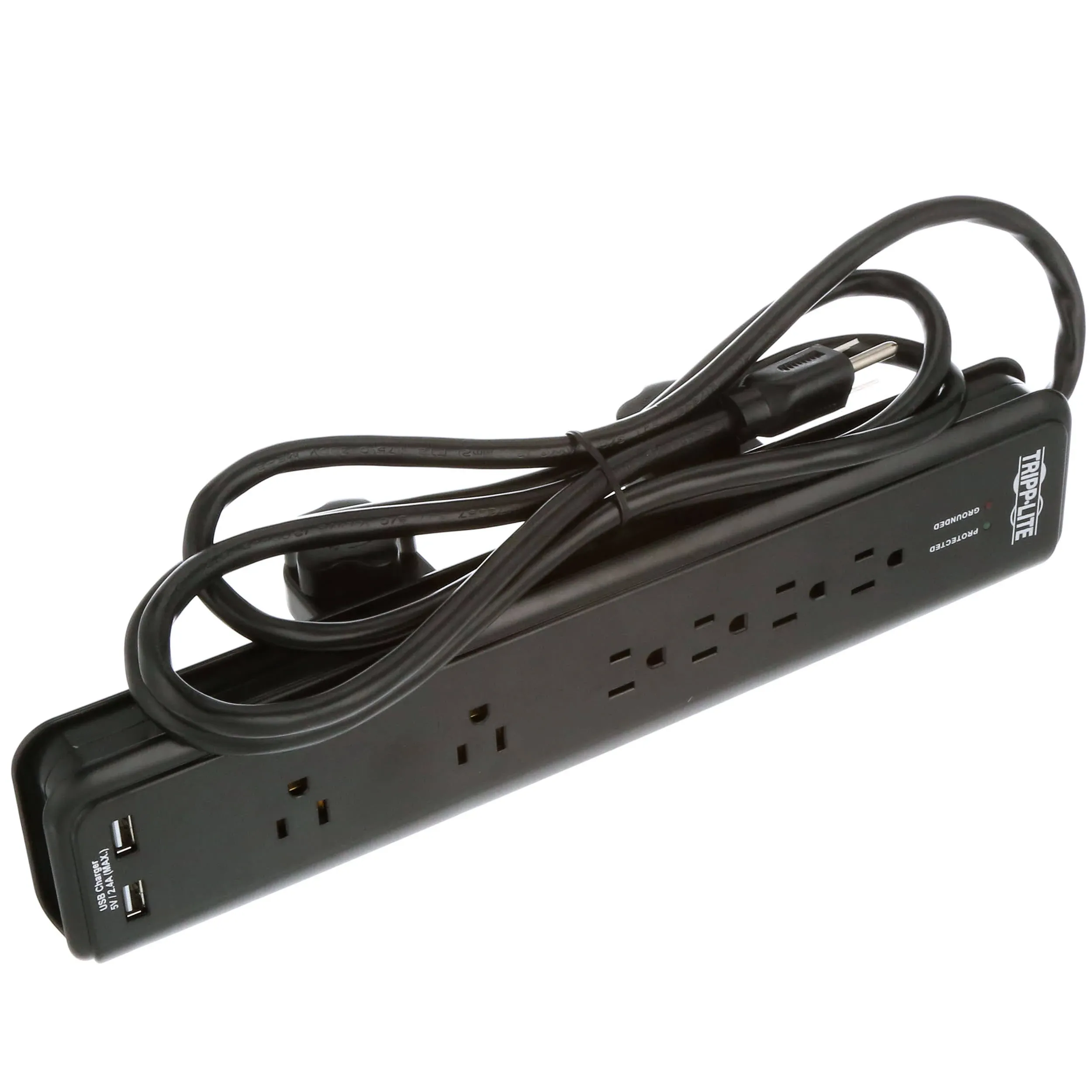 Tripp Lite Surge Protector Power Strip Desk Mount 120V USB 6 Outlet 6' Cord