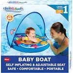 SwimSchool Infant Baby Pool Floats, Free Swimming, Super Buoyant – Ages 6-24 Months – Multiple Colors/Styles – Adjustable Canopies and Seats, Splash & Play Baby Floaties