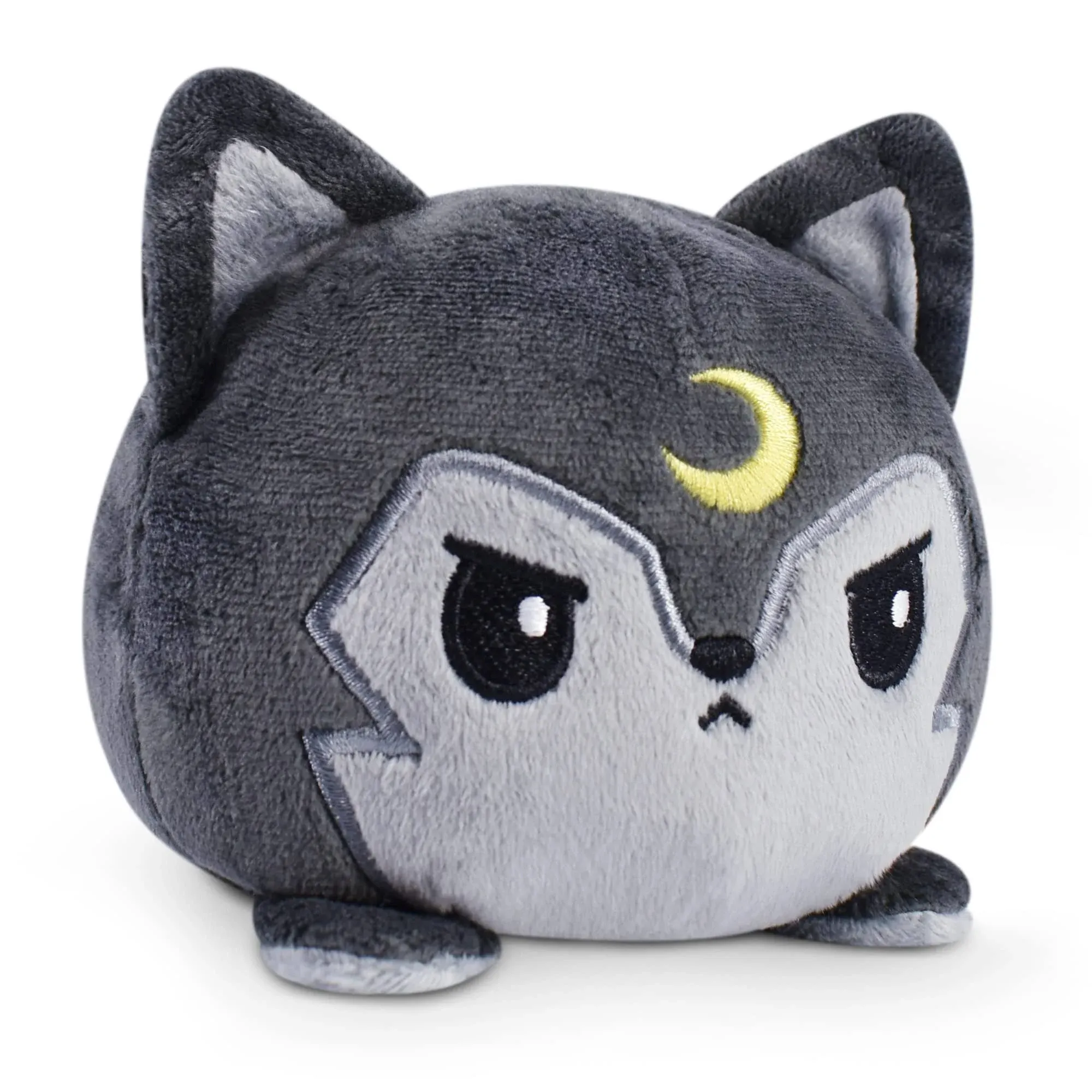 TeeTurtle - The Original Reversible Wolf Plushie - Sun + Moon - Cute Sensory Fidget Stuffed Animals That Show Your Mood 4 inch