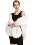 BEAUTELICATE Women's Faux Fur Shawl Wrap Stoles for Bridal Wedding Dresses-S64