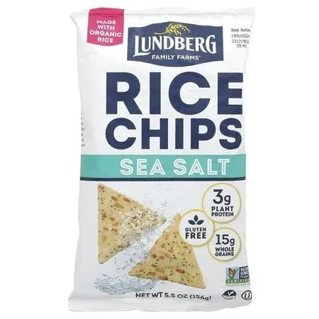 Lundberg, Rice Chips, Sea Salt, 6 oz(Pack of 3)