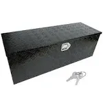 Confote Waterproof Aluminum Stripes Plated Tool Box 44 inch x 15 inch x 15 inch, Black, Size: 44 x 15 x 15