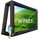 30ft Huge Inflatable Projector Screen - Blow Up Outdoor Movie Screens - 360 Inch for TV & Movies - Seamless, Portable, Front & Rear Projection(30ft with blower)