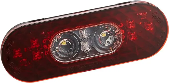 Grote 54682 6" Oval LED Stop Tail Turn Light with Integrated Back-up (Female Pin Termination)