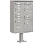 Salsbury Industries 3316GRY Cluster Box Unit,16 Doors,Gray,Alum