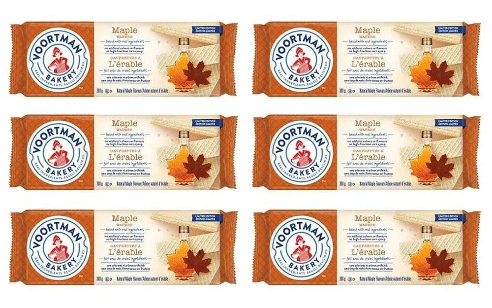 Voortman Maple Wafer Cookies, 300g/10.6 oz., 6-Pack {Imported from Canada}