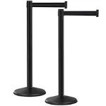 Retractable Belt Barrier 2pk, 40” Tall Crowd Control Stanchion Post, 10’ Long...