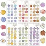 Wax Seal Stickers for Wedding Envelopes 108 Pcs Invitation Envelope Seal Sticker Premade for Baby Shower Birthday Bridal Shower,Clear Crystal Style with Love Floral Botanical Theme,Self Adhesive