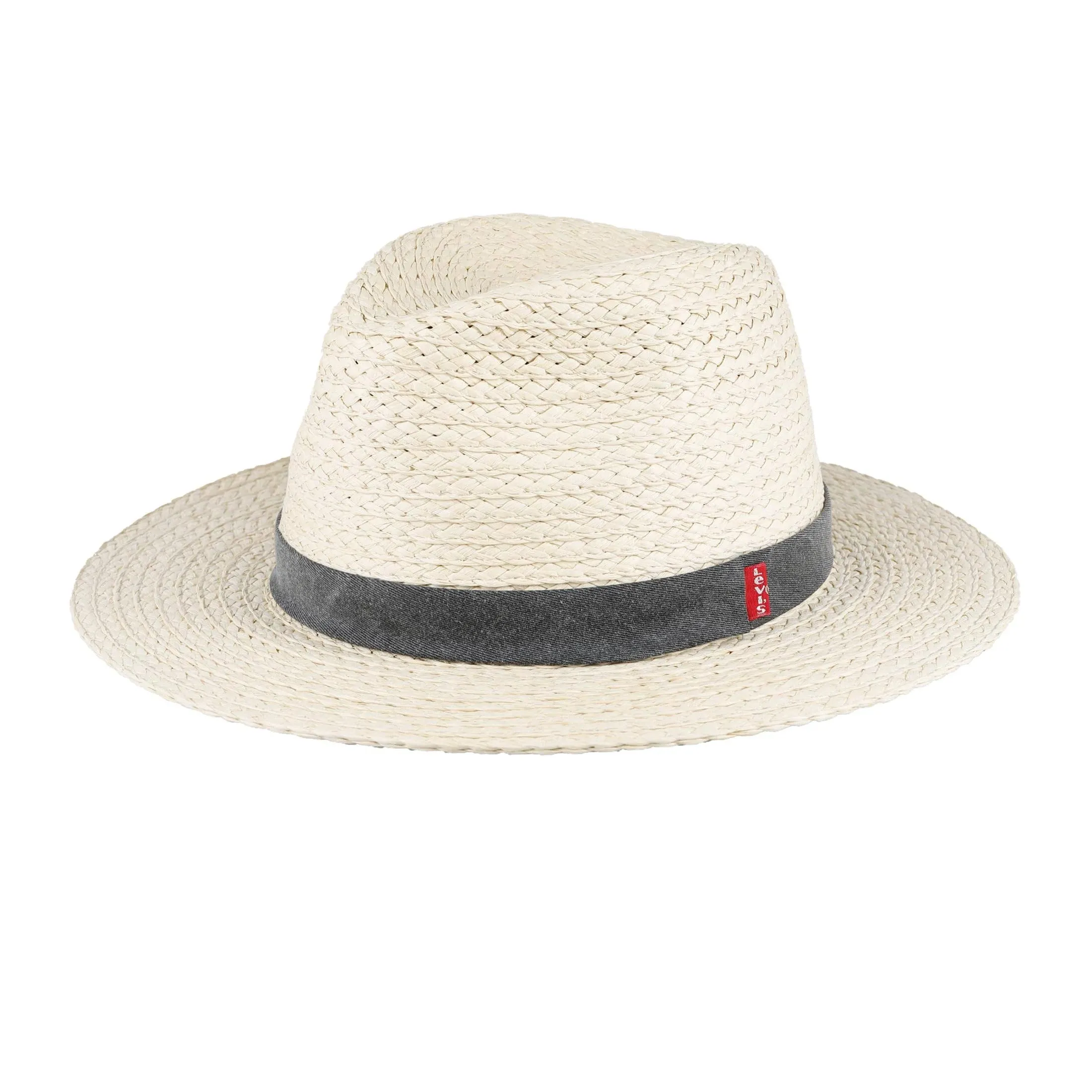 Levi's Men's Heavy Washed Band Straw Panama Hat - Black/Dry Clean