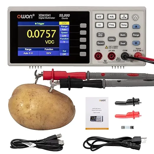 XDM1041 Mini Desktop Digital Multimeter 3.5in LCD Display Screen AC DC Current Voltage True RMS Temperature Tester Meter for Laboratories,Instruments and Factories