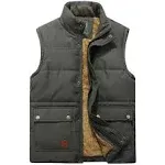 Flygo Men's Fleece Lined Winter Warm Outdoor Padded Puffer Vest Thick Sleeveless Jacket