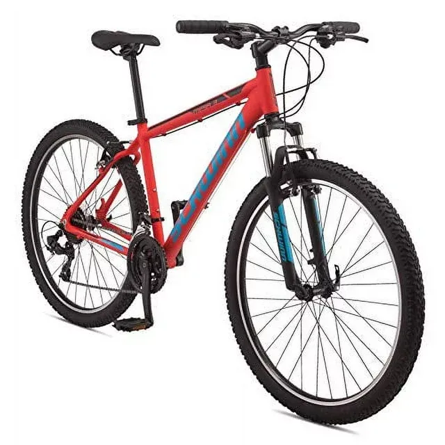 Schwinn Mesa 3 Adult Mountain Bike, 21 speeds, 27.5-inch Wheels, Small Aluminum Frame, Red