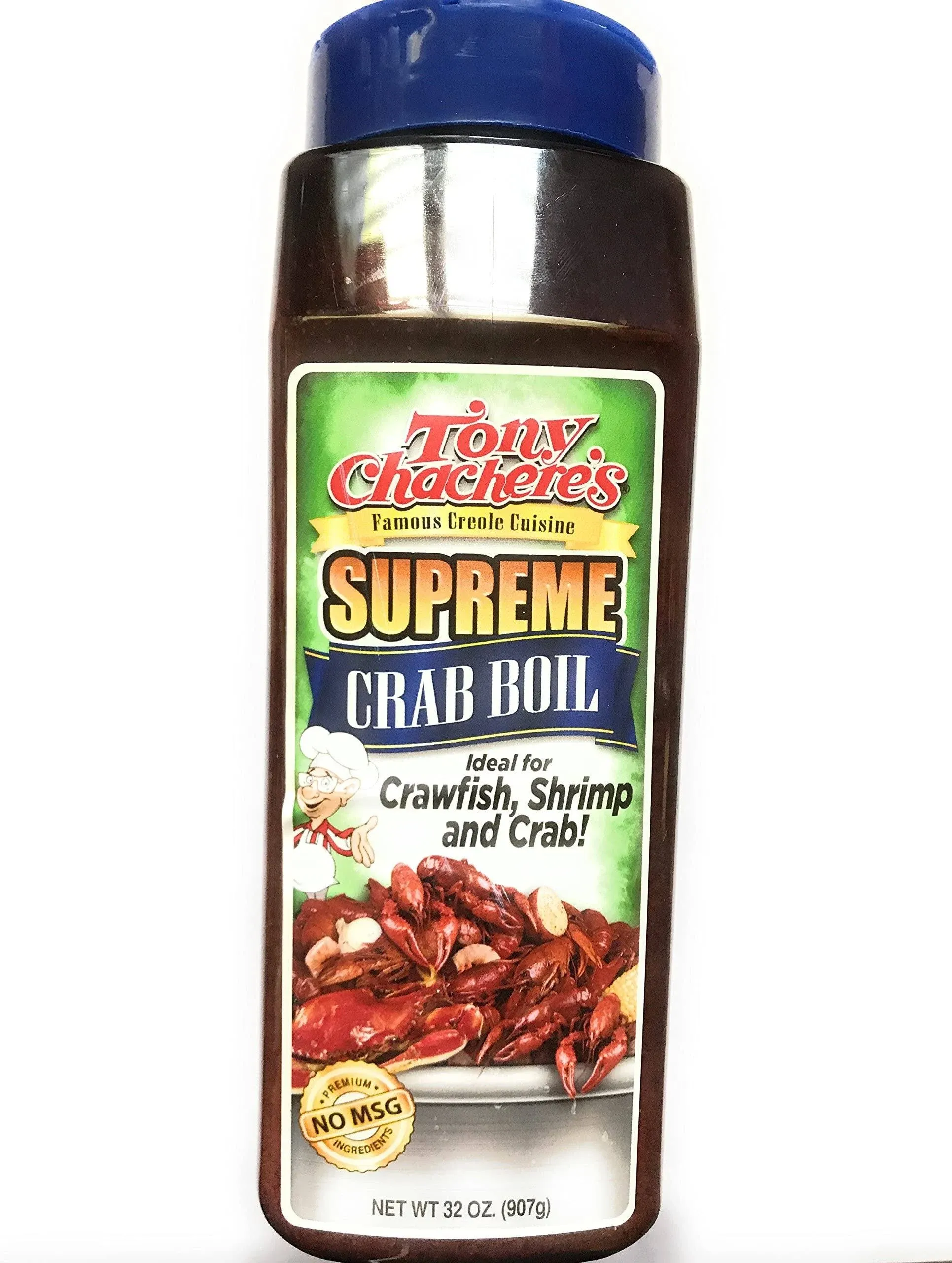 Tony Chachere's Supreme Crab, Crawfish and Shrimp Complete Seafood Boil (No MSG), 32 Ounce Shaker