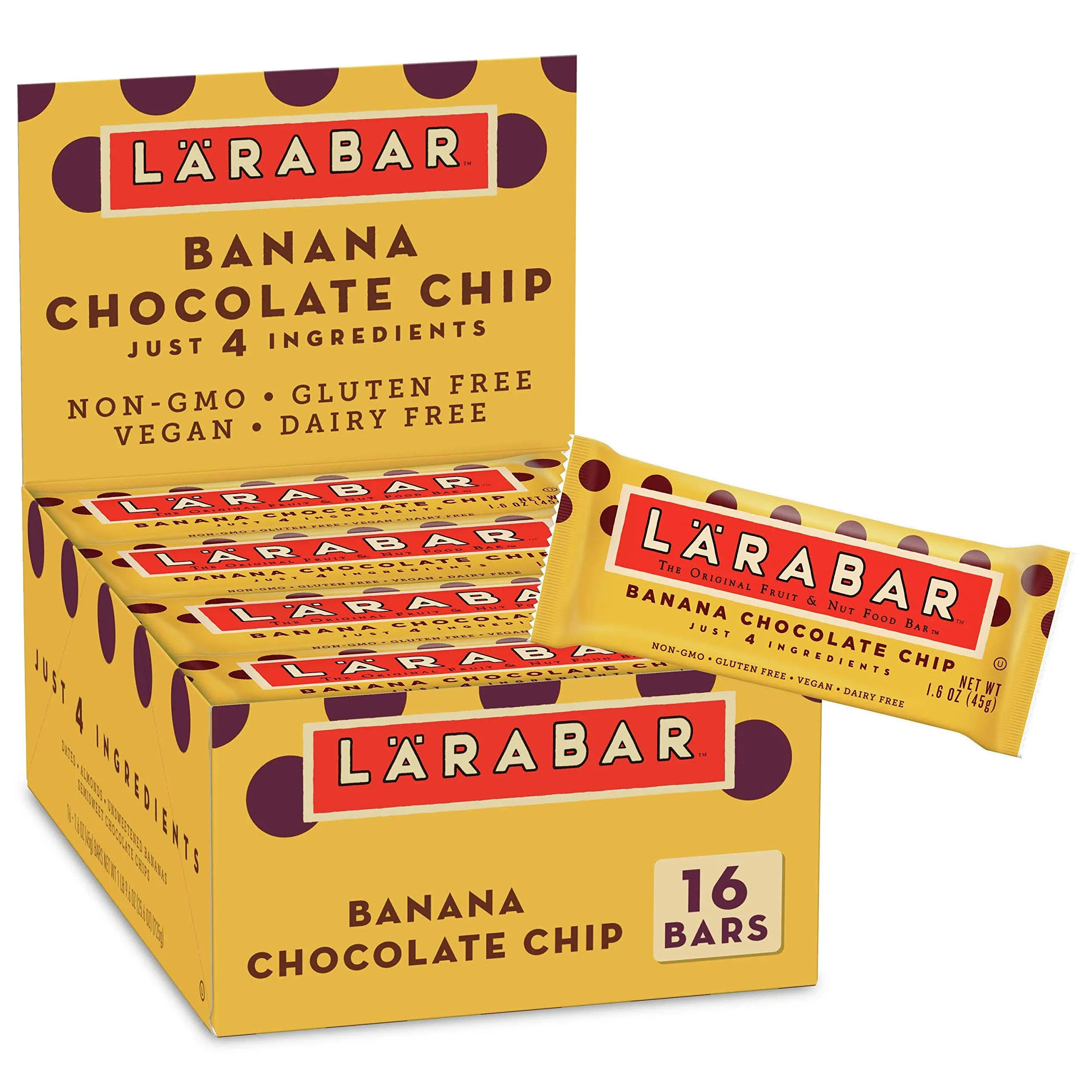 Larabar Fruit & Nut Bar, Banana Chocolate Chip, 16 Pack - 16 pack, 1.6 oz bars