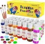 fantastory Tempera Paint for Kids 32 Colors (2 oz Each) Washable Tempera Paint, Kids Poster Paint Sponge Painting, Non-Toxic Kids Paint Finger Paints Hand Paints Bottles Early Learning