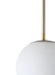 "JONATHAN Y Bleecker 7.75"" Metal/Glass White/Brass Gold Modern/Contemporary Globe LED Mini Hanging Pendant Light | JYL9528A"