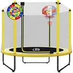 60&#034; Trampoline for Kids, 5ft Mini Toddler Indoor &amp; Outdoor Trampoline with Net B