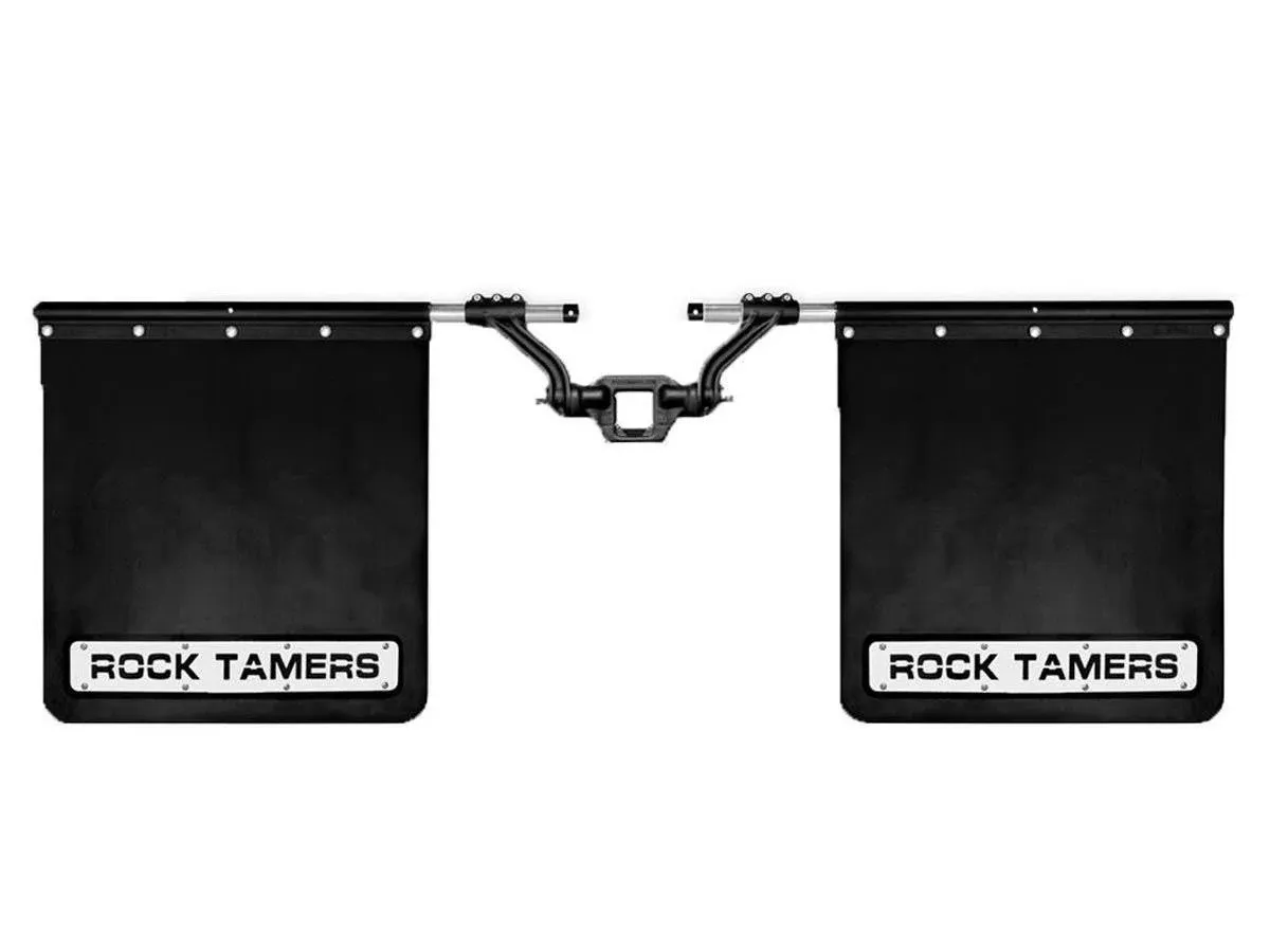 Rock Tamers 2.5&#034; Hitch Mounted Mud Flap System Truck RV SUV Motorhome Mudflaps