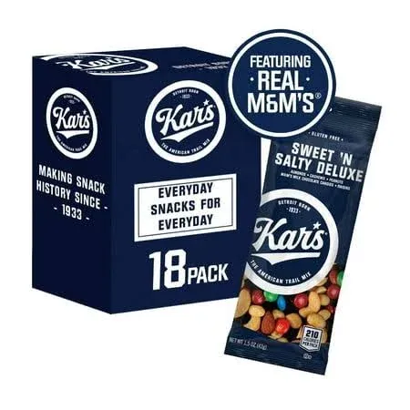 Kars Nuts Sweet N Cm31 Salty Deluxe Trail Mix, 1.5 oz Individual Snack Packs ...