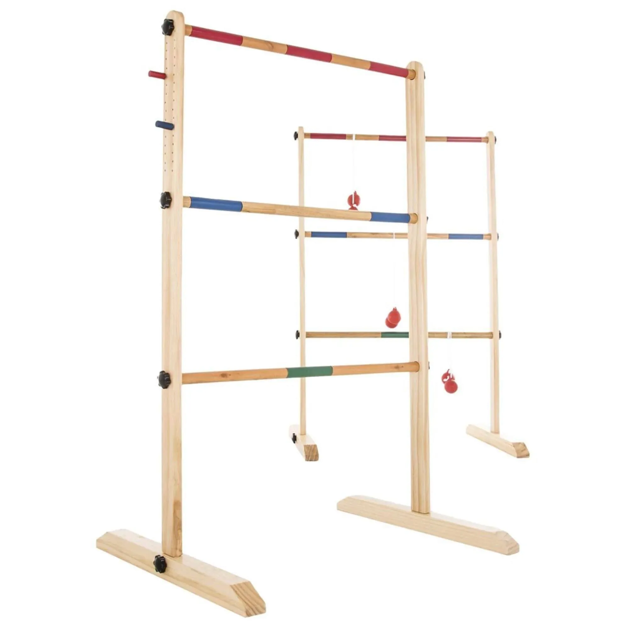 Hey! Play! Ladder Toss Game-Wooden Outdoor Set with 6 Bolas and Storage Bag-Great Backyard Activity for BBQ or Tailgate-Fun for Kids and Adults