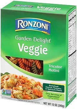 Boxes Ronzoni Garden Delight Veggie Tricolor Rotini