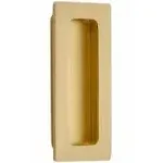 Emtek 220304US4 Modern Rectangular 4 Inch Tall Rectangular Flush Door Pull - Satin Brass