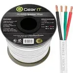 GearIT 14/4 Speaker Wire (100 Feet) 14AWG Gauge - Fire Safety in Wall Rated Audio Speaker Wire Cable / CL2 Rated / 4 Conductors - OFC Oxygen-Free