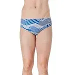 Speedo Mens Printed One Brief Wave Lore- Blue / 38