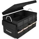 Car Trunk Organizer, Trunk Organizer W/ Lid Heavy Duty Trunk Storage Organizer