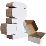 RLAVBL 25 Pack 178x127x51 mm Shipping Boxes Small White Corrugated Cardboard Box for Packing Mailing