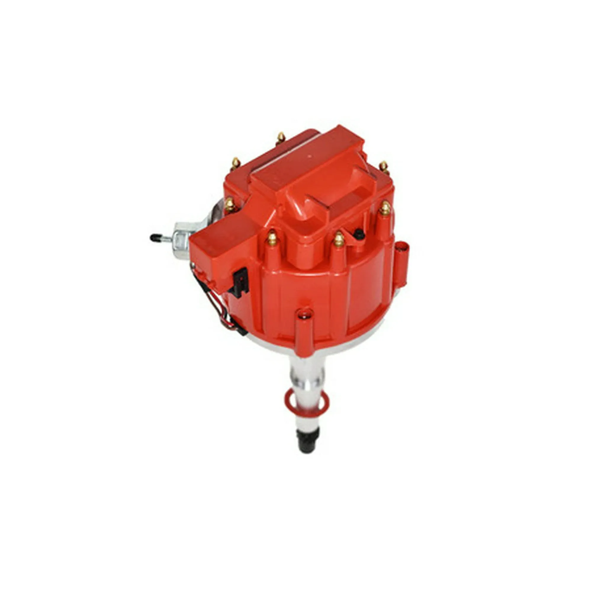 A-Team Performance - HEI Complete Distributor 65K Coil - Compatible with SBC/BBC Chevy AMC Jeep V8 304 360 390 401 One Wire Installation Red Cap