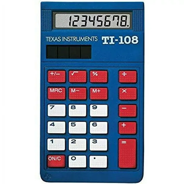 Texas Instruments TI-108 Classroom Solar Power Calculator Set (10x)