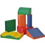 Soozier 7 Piece Soft Play Blocks Kids Climb and Crawl Gym Toy Foam Building and Stacking Blocks Non-Toxic Learning Play Set