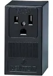 Leviton 5378 50 Amp, 250 Volt, Surface Mounting Receptacle, Straight Blade, Industrial Grade, Grounding, Black