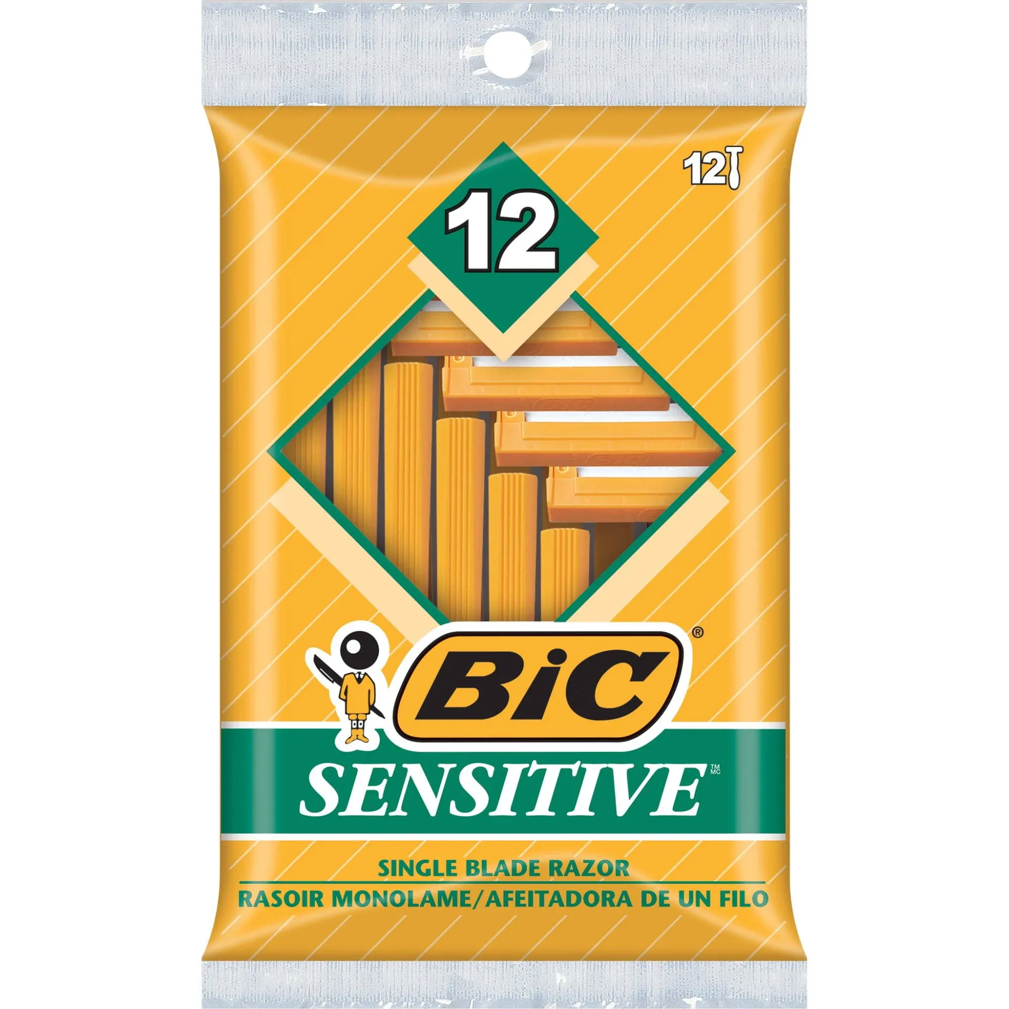 Buy Bic Single Blade Shavers Sensitive Skin Count of 12 By Bic | Herbspro.com