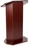 Displays2Go Affordable Wooden Podium – Mahogany (OLILCTOPBSM)