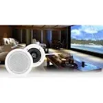 2 Rockville HC55-16 White 5.25" 300 Watt In-Ceiling Home Theater Speak