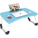 Laptop Bed Desk Portable Foldable Laptop Tray Table with Tablet Slot Lapdesk ...