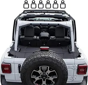 GPCA - Cargo Cover LITE Under Hardtop Easy-to-Install Heavy-Duty Trunk Cover for Wrangler JL 2018-2024, Patented Car Accessories for 4DR Sport, Sahara, Rubicon and Freedom Unlimited Models…